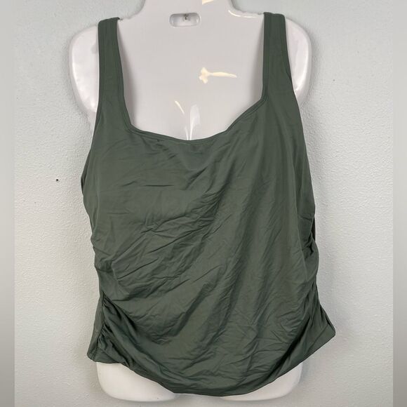 NWT Anne Cole Green Tankini Swim Top Size 18W - Picture 1 of 6